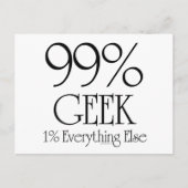 Carte Postale 99 % de Geek (Devant)
