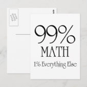 Carte Postale 99 % mathématiques (Devant / Derrière)