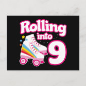 Carte Postale 9e anniversaire Roller Skate 9 ans (Devant)