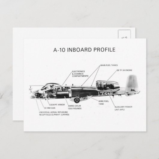 Carte Postale A-10 Thunderbolt II (Devant / Derrière)