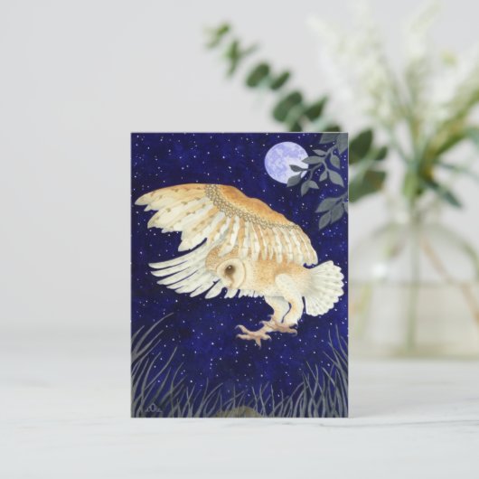 Carte Postale A Barn Owl in flight (Debout devant)