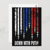 Carte Postale A bas Poutine contre la paix Ukraine (Devant / Derrière)