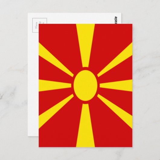 Carte Postale A bas prix ! Drapeau Macédoine (Devant / Derrière)