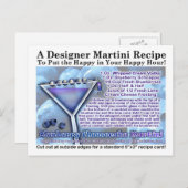 Carte postale à base de bleuet au fromage Martini  (Devant / Derrière)