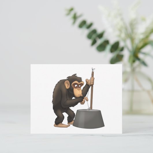 Carte Postale À Basse-Basse-Lecture’ Chimp (Debout devant)