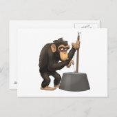 Carte Postale À Basse-Basse-Lecture’ Chimp (Devant / Derrière)