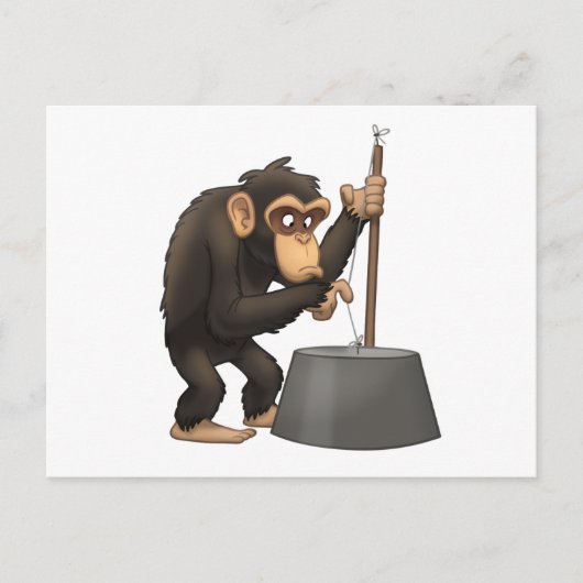 Carte Postale À Basse-Basse-Lecture’ Chimp (Devant)