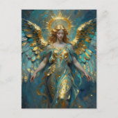 Carte Postale A Beautiful Gold and Turquoise Angel (Devant)