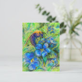 Carte Postale A Bee & Forget-me-not Flowers (Debout devant)