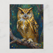 Carte Postale A Blue and Gold Owl |m Keeping in Touch (Devant)