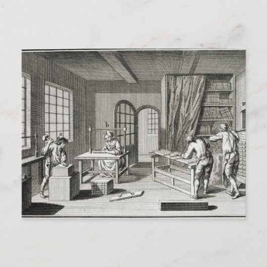 Carte Postale A bookmaker's workshop, from the 'encyclopedie (Devant)