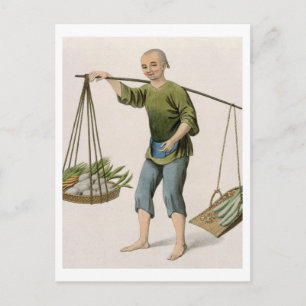 Carte Postale A Boy with Vegetables, plate 54 from 'The Costumes