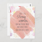 Carte postale à bulles rose avec citation pour fem (Devant / Derrière)