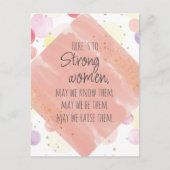 Carte postale à bulles rose avec citation pour fem (Devant)