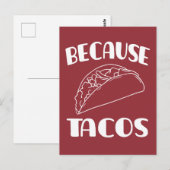 Carte Postale À cause des Tacos (Devant / Derrière)