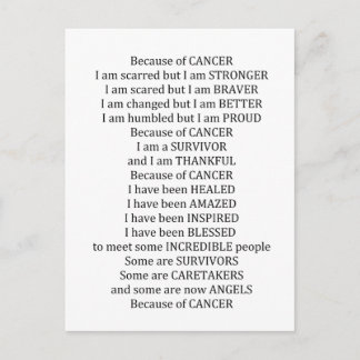 Carte Postale A cause du cancer