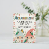 Carte Postale "A Cheerful Hello" Multilingual Gnome Greeting (Debout devant)