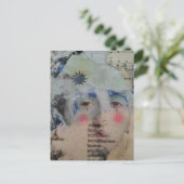 Carte Postale A Clown Face Abstract mixed media collage Postcard (Debout devant)