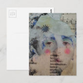 Carte Postale A Clown Face Abstract mixed media collage Postcard (Devant / Derrière)