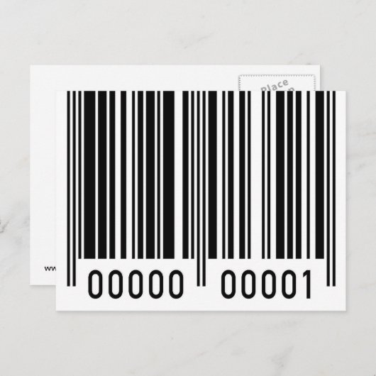 Carte postale à code-barres noir (Devant / Derrière)