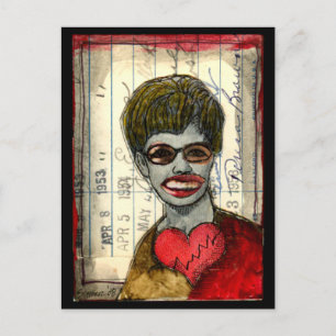 Carte postale à coeur cassé