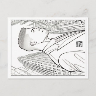 Carte postale à colorier | Patron de Gotham