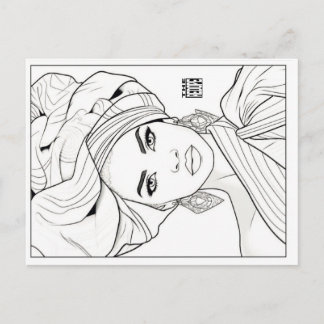 Carte postale à colorier | Reine Diaspora