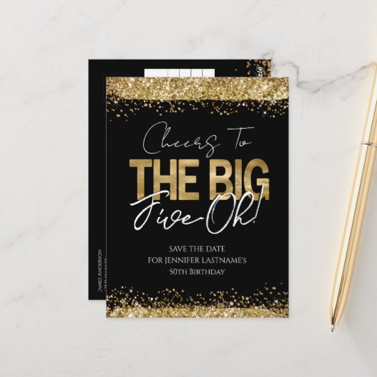 Carte postale à conserver pour les 50 ans de maria (Devant/Arrière en situation)