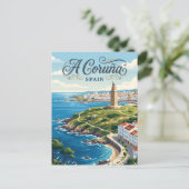 Carte Postale A Coruña, Espagne (Debout devant)