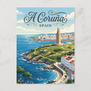 Carte Postale A Coruña, Espagne