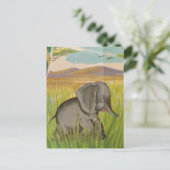 Carte Postale A Cute Vintage Baby Elephant (Debout devant)