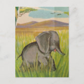 Carte Postale A Cute Vintage Baby Elephant (Devant)