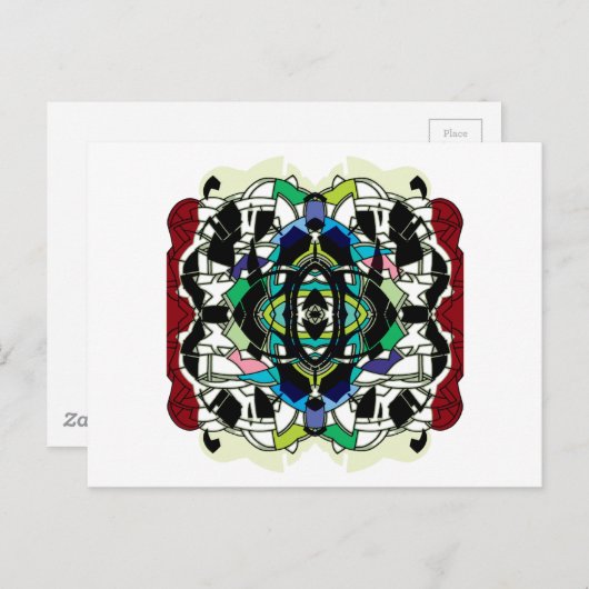 Carte Postale à damiers (Devant / Derrière)