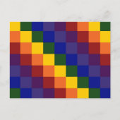 Carte Postale à damiers arc-en-ciel (Devant)