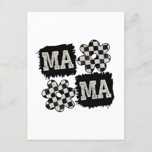 Carte Postale à damiers Maman Fête des mères