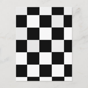 Carte Postale À damiers noir et blanc
