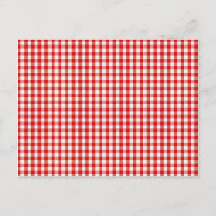 Carte Postale À damiers rouge et blanc