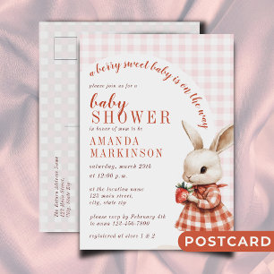 Carte Postale À damiers Rouge Jardin Berry Sweet Bunny Baby show