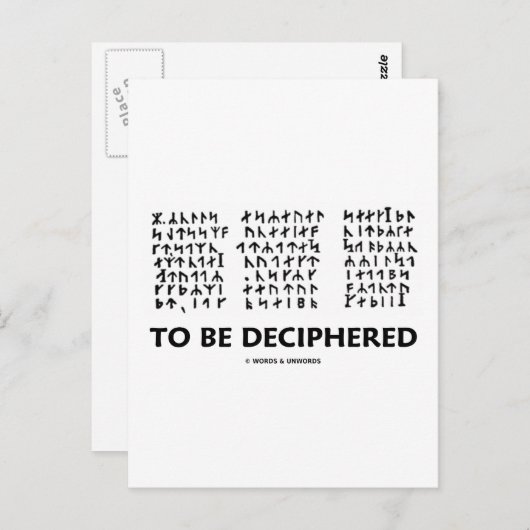 Carte Postale À Déceler (Cryptogramme Runique Jules Verne) (Devant / Derrière)