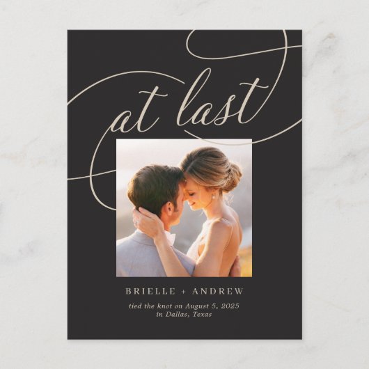 Carte Postale À Dernier Mariage de couleur éditable Faire-part P (Devant)