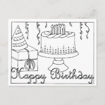 Carte postale à dessin en ligne Joyeux Anniversair
