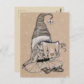 Carte postale à deux visages Pierrot Clown hallowe (Devant / Derrière)