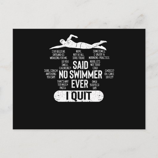 Carte Postale A dit pas nager jamais nager compétitif (Devant)