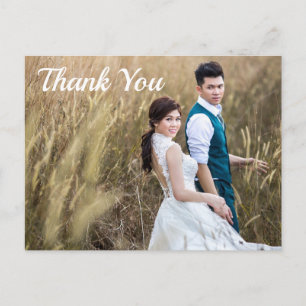 Carte postale à double face mariage Photo Merci