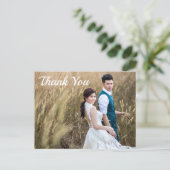 Carte postale à double face mariage Photo Merci (Debout devant)