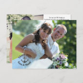 Carte postale à double face mariage Photo Merci (Devant / Derrière)