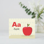 Carte Postale A est pour Apple - Alphabet Flash Card (Debout devant)