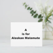 Carte Postale a est pour malamute d'Alaska (Debout devant)