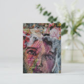 Carte Postale A face mixed media collage (Debout devant)