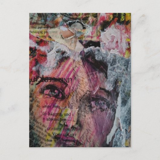 Carte Postale A face mixed media collage (Devant)